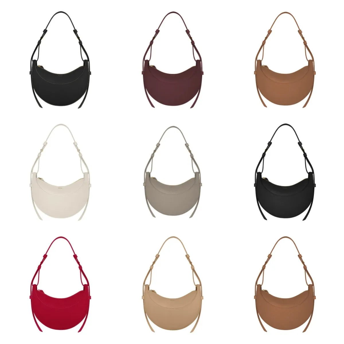 

2023 NEW Polene Numero Dix Half-Moon bag Full-Grain Textured Smooth popular Calf Leather Tote Designer Zip Closure Crossbody Women Hobo Handbags Shoulder Bags Purse, Customize