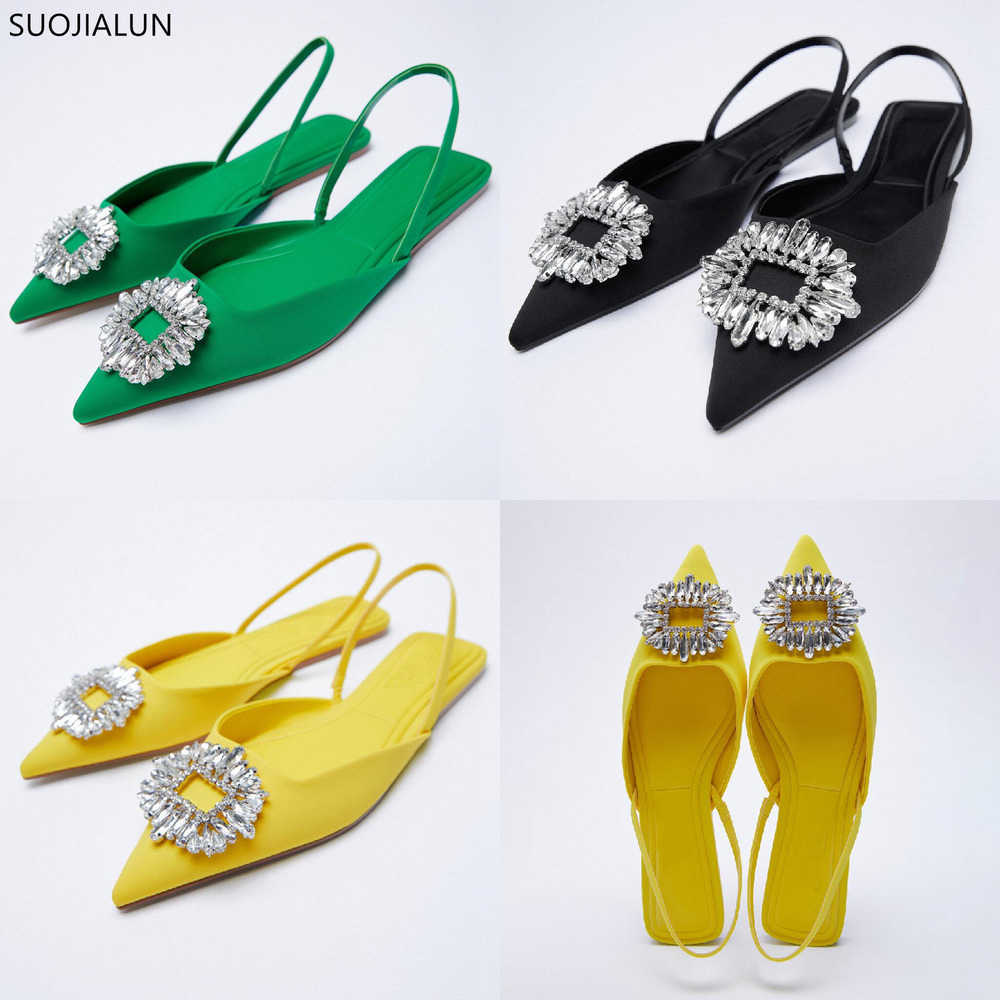 Sandals Fashion Brand Crystal Buckle Sandal Shoes Flat Heel Pointed Toe Slingback Slip on Mules Yellow Dress Pumps 230316, Green
Sandals Fashion Brand Crystal Buckle Sandal Shoes Flat Heel Pointed Toe Slingback Slip on Mules Yellow Dress Pumps 230316, Green
