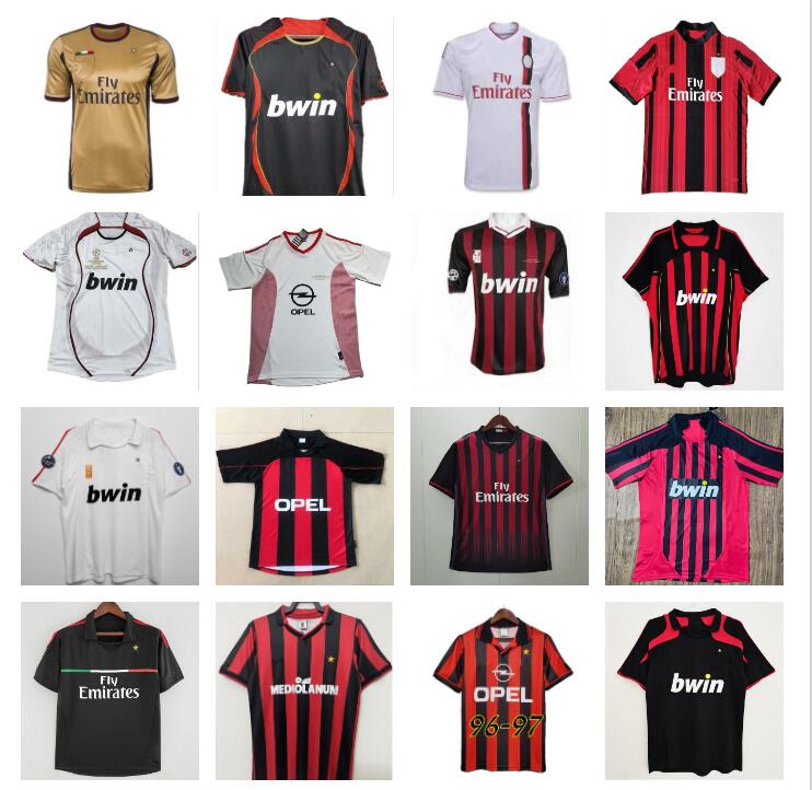 2006 2007 2008 2009 2010 2011 AC MILANS Retro RONALDO KAKA Soccer JerseyS 07 08 09 10 11 12 13 14 15 16 GULLIT PIRLO VAN BASTEN SHEVCHENKO SAVICEVIC Football Shirt