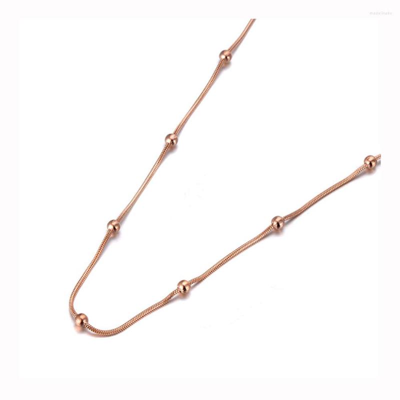 Chains FlyMango Trendy Rose Gold Color Round Beads Chain & Link Necklaces Jewelry Titanium Steel Choker Necklace For Women Girl FN19079
Chains FlyMango Trendy Rose Gold Color Round Beads Chain & Link Necklaces Jewelry Titanium Steel Choker Necklace For Women Girl FN19079