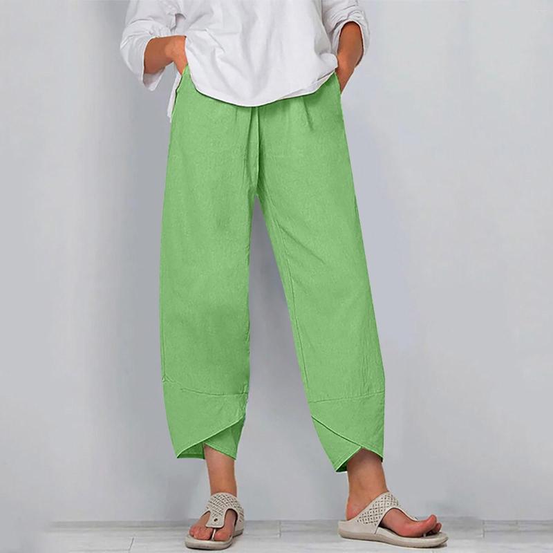 Women's Pants Women Solid Color Elastic Waist Spring Summer Thin Cotton Linen Pockets Casual Loose Trousers Female Harem Cropped, 3-navy
Women's Pants Women Solid Color Elastic Waist Spring Summer Thin Cotton Linen Pockets Casual Loose Trousers Female Harem Cropped, 3-navy