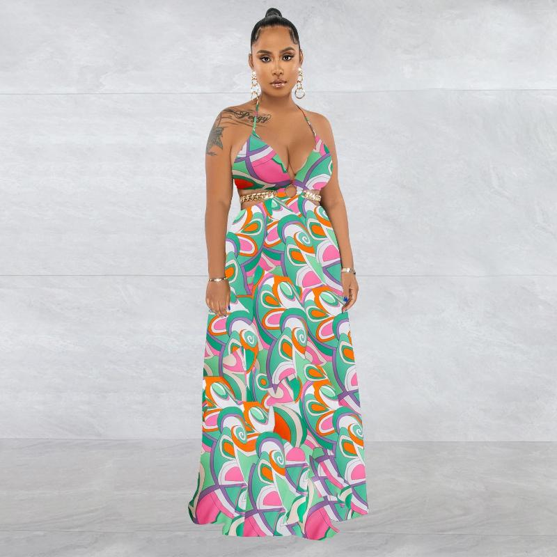 Ethnic Clothing African Dresses For Women Elegant Dashiki Summer Shoulder Strap Maxi Dress Ladies Traditional Fairy Long