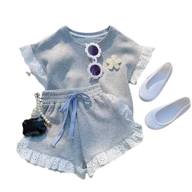 Clothing Sets Girls Summer T-shirt and Shorts New Short Sleeve Children Casual Clothes Suits Toddler Girl Kids Sportswear 2Pcs 2-7Y