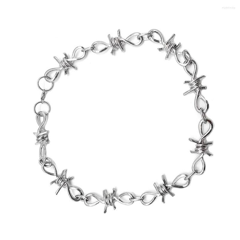 Chains Women Men Barb Wire Necklace Bracelet Set Punk Gothic Style Alloy Brambles Wrist Chain Kit
Chains Women Men Barb Wire Necklace Bracelet Set Punk Gothic Style Alloy Brambles Wrist Chain Kit