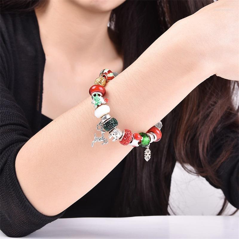 Charm Bracelets GorGor Women Zinc Alloy Pattern Cherry Red Elk Christmas Beads Rope Chain Individuality Creative Party Jewelry YWEB050
Charm Bracelets GorGor Women Zinc Alloy Pattern Cherry Red Elk Christmas Beads Rope Chain Individuality Creative Party Jewelry YWEB050