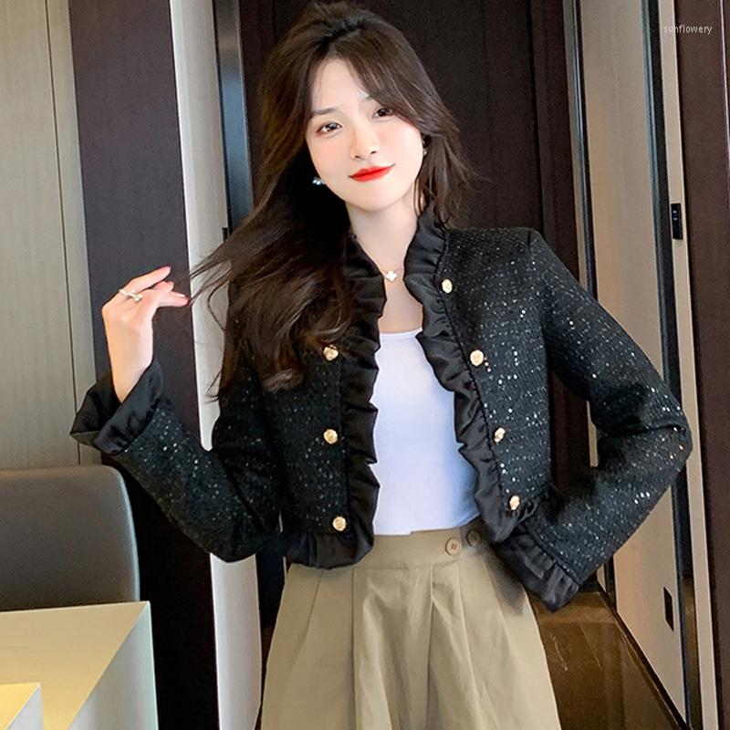 Women' Jackets 2023 Autumn Women' Coat Long Sleeve Loose Versatile Ruffle Sequins Street Fashion Short Jacket, Black
Women' Jackets 2023 Autumn Women' Coat Long Sleeve Loose Versatile Ruffle Sequins Street Fashion Short Jacket, Black