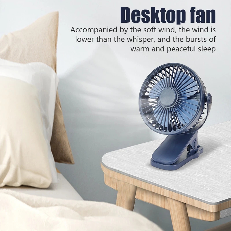 Portable USB Mini Handheld Clip Convenient And Ultra-quiet Electric Fan Rechargeable Student Cute Small Cooling Ventilador