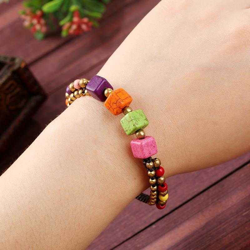 Bohemian Style Ornament Charm Simple Semi Precious Stone Wax Rope Hand Weaving Bracelet Women
Bohemian Style Ornament Charm Simple Semi Precious Stone Wax Rope Hand Weaving Bracelet Women