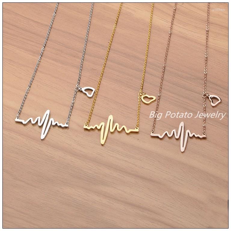 Chains Fashion Cute Heartbeat Womens Girls Pendant Necklace 316L Stainless Steel Jewelry Lovely Heart Chain 18"
Chains Fashion Cute Heartbeat Womens Girls Pendant Necklace 316L Stainless Steel Jewelry Lovely Heart Chain 18"