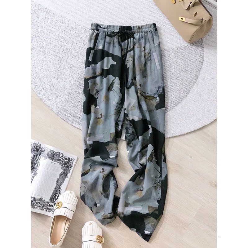 Women's Pants Capris Thin Spring Loose Waist Draw String Printing Casual for Women High Waisted Streetwear Wide Leg Straight Trousers 230510 Z260