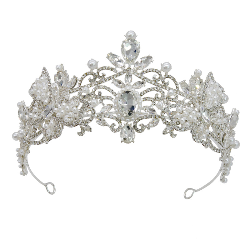 Crystals Beading Bridal Headpieces Crown Tiara Wedding Hair Accessories Women Handmade Headband Ornaments Female Prom Headdress Hairband Headwear ZJ08
