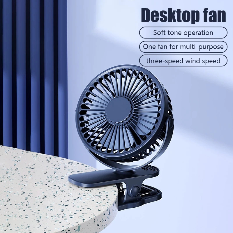 Portable USB Mini Handheld Clip Convenient And Ultra-quiet Electric Fan Rechargeable Student Cute Small Cooling Ventilador