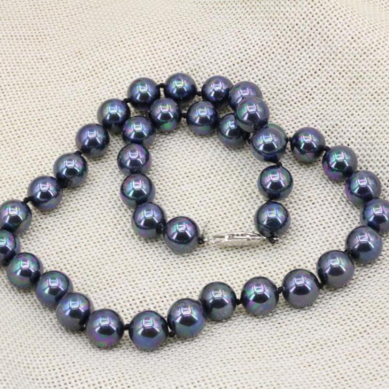 Chains 10mm Natural Black Rainbow Shell Round Beads Necklace For Women Weddings Prom Party Gifts Clavicle Chain Choker 18inch B3221
Chains 10mm Natural Black Rainbow Shell Round Beads Necklace For Women Weddings Prom Party Gifts Clavicle Chain Choker 18inch B3221