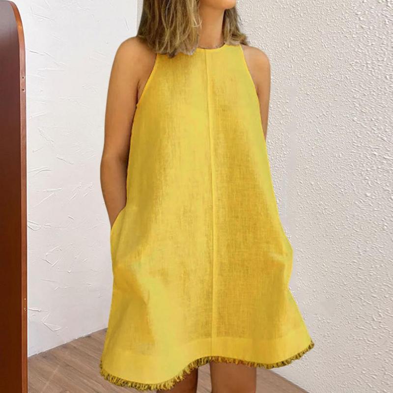 Casual Dresses Women Summer Dress Oversized O Neck Sleeveless Mini Solid Color Pockets Off Shoulder Lady Women's Clothing, Black
Casual Dresses Women Summer Dress Oversized O Neck Sleeveless Mini Solid Color Pockets Off Shoulder Lady Women's Clothing, Black