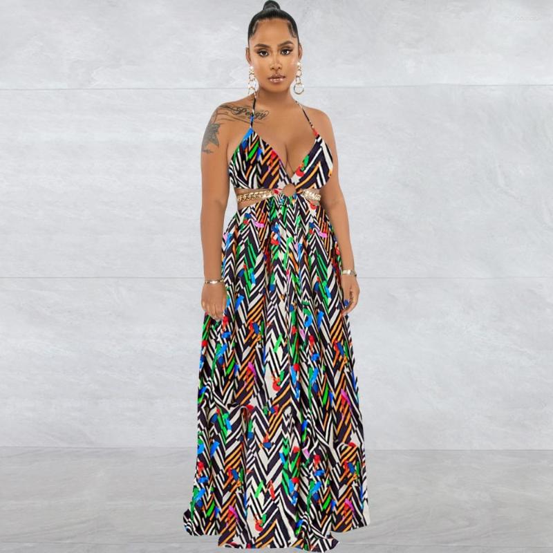 Ethnic Clothing African Dresses For Women Elegant Dashiki Summer Shoulder Strap Maxi Dress Ladies Traditional Fairy Long