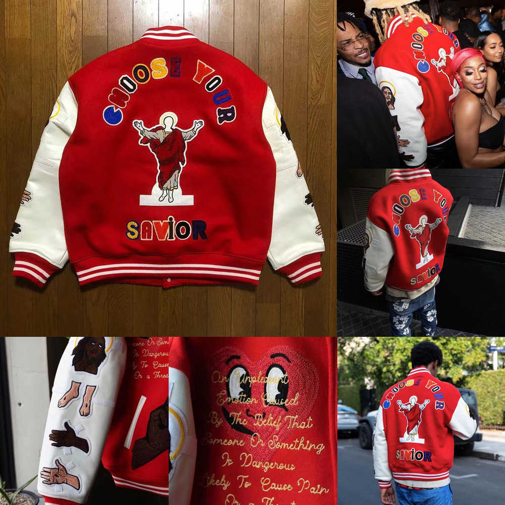 Men Designer Jacket Jesus Embroidery Saint Baseball Streetwear Patchwork Letter Asap Rocky Harajuku College Varsity Coat NIJO, Red
Men Designer Jacket Jesus Embroidery Saint Baseball Streetwear Patchwork Letter Asap Rocky Harajuku College Varsity Coat NIJO, Red