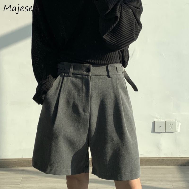 Men's Shorts Fashion Casual Men Summer Korean Chic Wide Leg Trousers Male Knee-Length Sashes Draped Loose Retro High Street 2300