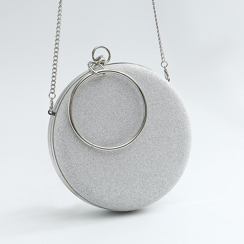 Lovers Clutch Rose Gold Gillter Handbag Wedding Evening Women Clutch Round Bag Round Purses And Handbags Party Shoulder Bags J220719