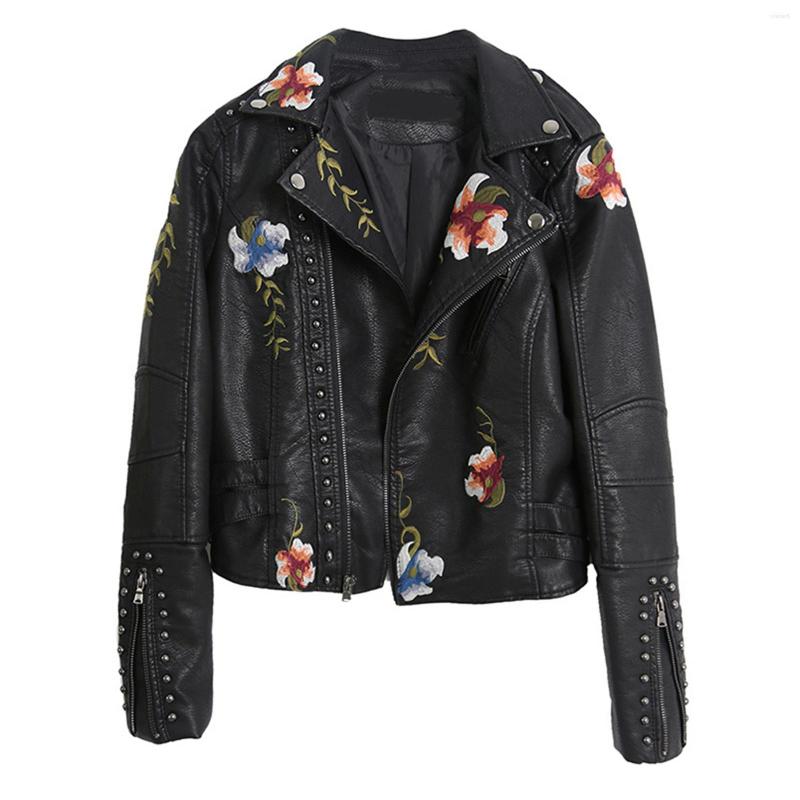 Women's Jackets Floral Night Leather Jacket Women's Faux Casual Short Coat For Spring Fall And Winter, Black
Women's Jackets Floral Night Leather Jacket Women's Faux Casual Short Coat For Spring Fall And Winter, Black