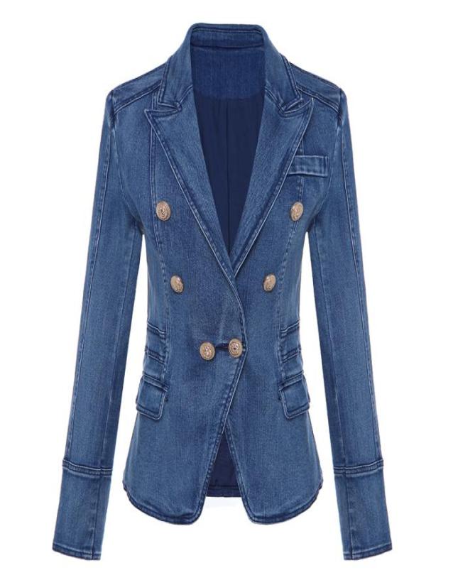 HIGH QUALITY New Fashion 2018 Designer Blazer Women039s Metal Lion Buttons Double Breasted Denim Blazer Jacket Outer Coat CJ1911918481, Blue
HIGH QUALITY New Fashion 2018 Designer Blazer Women039s Metal Lion Buttons Double Breasted Denim Blazer Jacket Outer Coat CJ1911918481, Blue