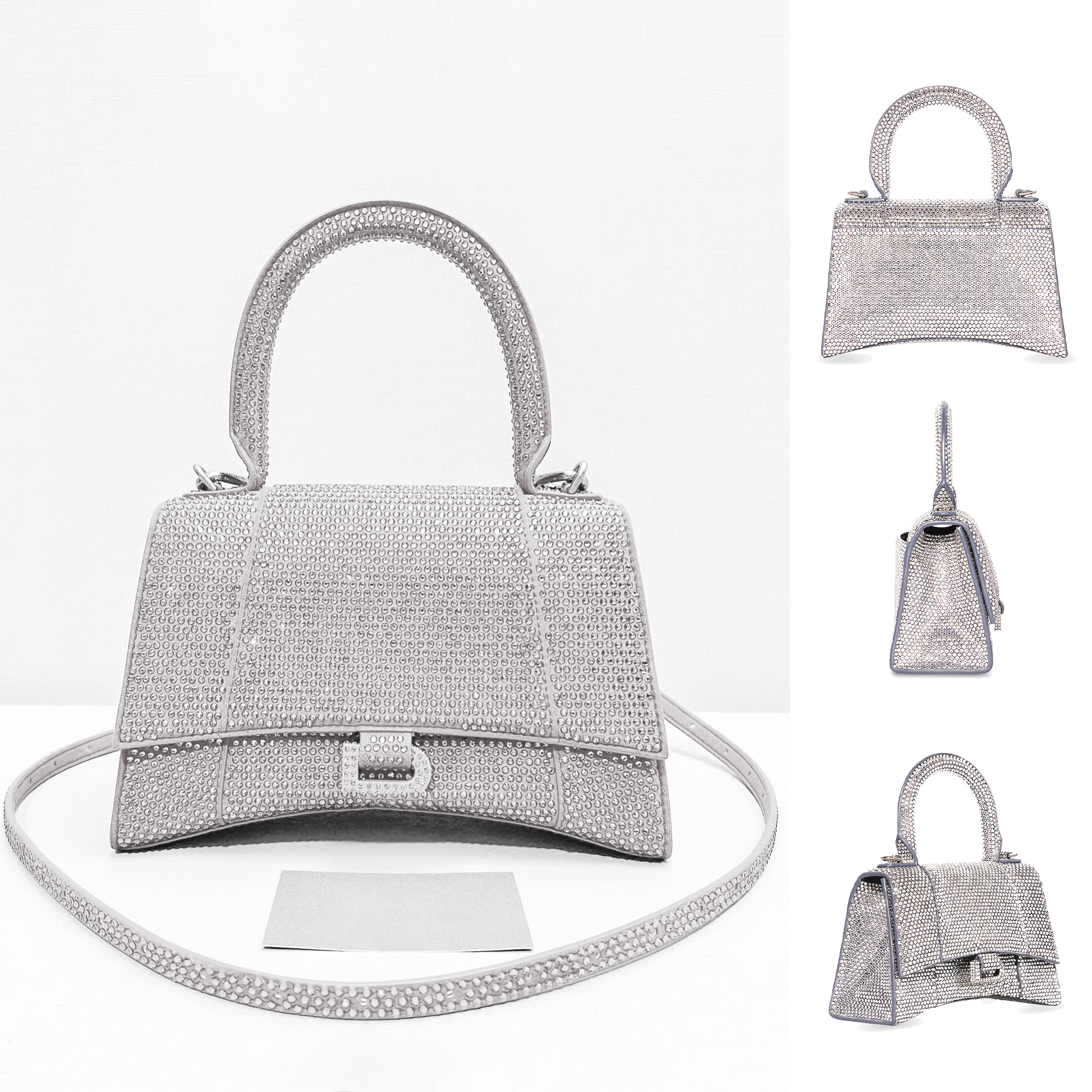 classic hourglass Inlaid rhinestone diamond Bags Women's glisten tote clutch crossbody shoulder strap Luxury Genuine leather Designer silver handbag travel Bag, 2-silver
classic hourglass Inlaid rhinestone diamond Bags Women's glisten tote clutch crossbody shoulder strap Luxury Genuine leather Designer silver handbag travel Bag, 2-silver