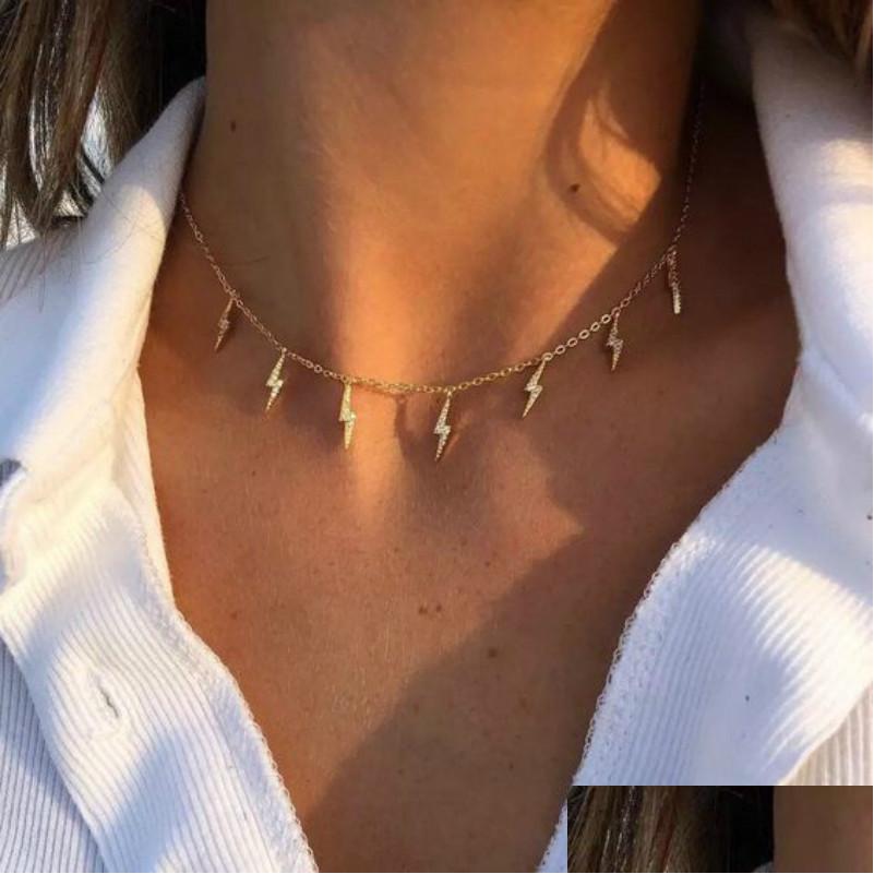Chokers Women Fashion Gold Lightning Choker Necklace Creative Tassel Chain Necklaces Vintage Party Jewelry Gift For Girls Drop Deliv Dhqby
Chokers Women Fashion Gold Lightning Choker Necklace Creative Tassel Chain Necklaces Vintage Party Jewelry Gift For Girls Drop Deliv Dhqby