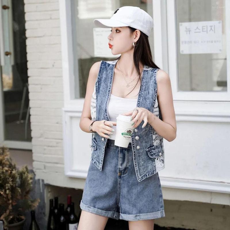 Women' Vests Lace Hollow Out Denim Women' Vest Jacket Sleeveless Tops Coat Korean Fashion Jean Ladies Waistcoat Spring Summer, Blue
Women' Vests Lace Hollow Out Denim Women' Vest Jacket Sleeveless Tops Coat Korean Fashion Jean Ladies Waistcoat Spring Summer, Blue