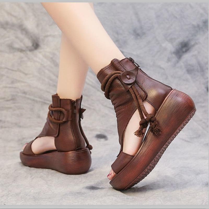 Sandals Casual Fashion Women's 2023 High-top Increased Wedge Soft Leather Thick-soled Fish Mouth, Black
Sandals Casual Fashion Women's 2023 High-top Increased Wedge Soft Leather Thick-soled Fish Mouth, Black