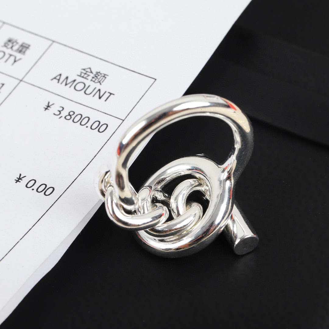 Solitaire Ring Murni 925 Perak Perhiasan untuk Wanita Tebal Rantai Cincin Pesta Pertunangan Lebar Besar Beruntung Mewah 230510