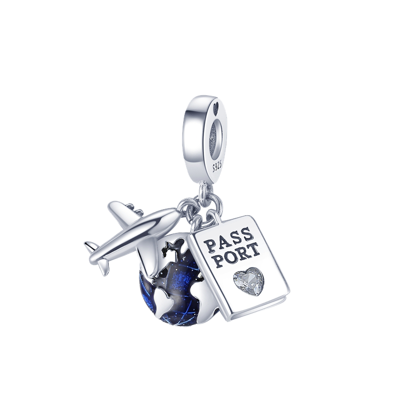 925 Sterling Silver Charm Is Suitable For Primitive Earth Plane Handwriting Postcards Hanging Charm Pearl DIY Making Bracelet Free Delivery