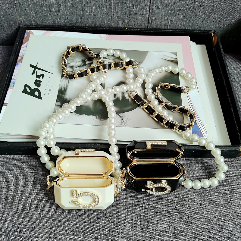 Evening Bags Fashionable Pearl Long Chain Crossbody Coin Mini Headset Bag Messenger 230509