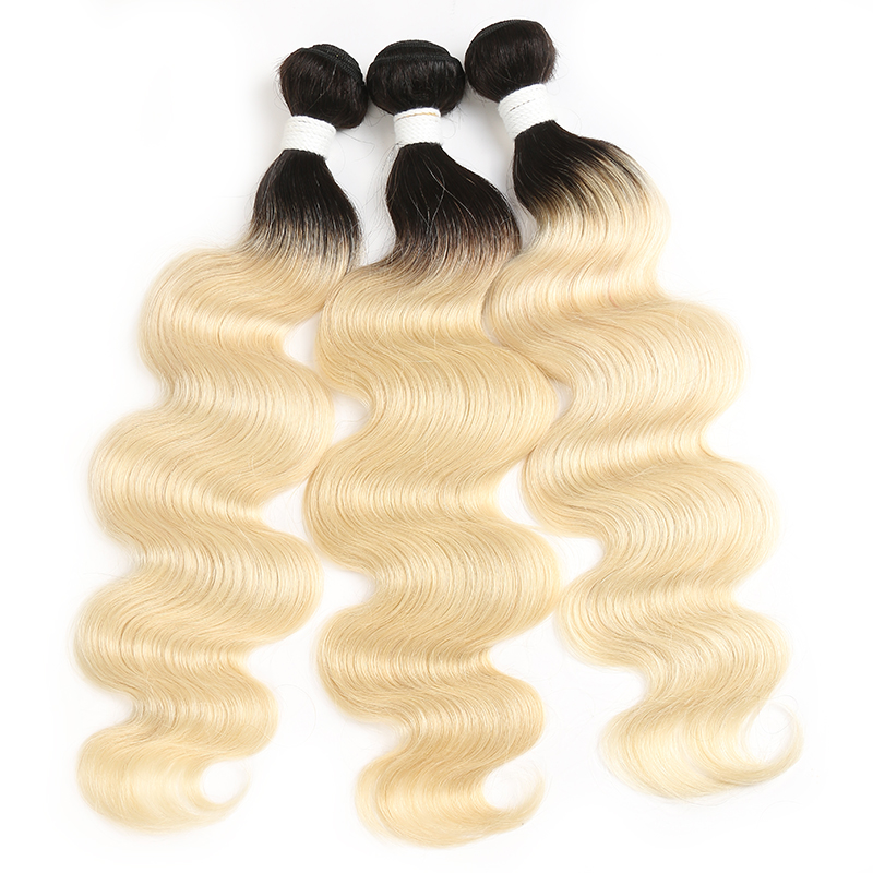 T1b 613 ombre blonde hair bundle 8inch30inch dark roots with 613 body wave hair weave brazilian remy human hair