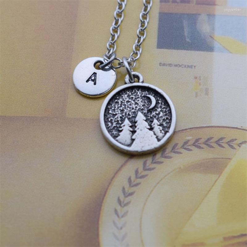 Chains Fashion A-Z Letter Initial Necklace Night Moon Forest Mountain Pine Tree Pendant Outdoor Travel Jewelry
Chains Fashion A-Z Letter Initial Necklace Night Moon Forest Mountain Pine Tree Pendant Outdoor Travel Jewelry