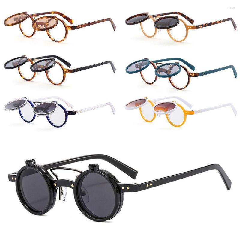 Sunglasses UV400 Vintage Retro Rivets Steampunk Flip-Up Small Round Sun Glasses Flip Lens Punk Eyeglasses
Sunglasses UV400 Vintage Retro Rivets Steampunk Flip-Up Small Round Sun Glasses Flip Lens Punk Eyeglasses