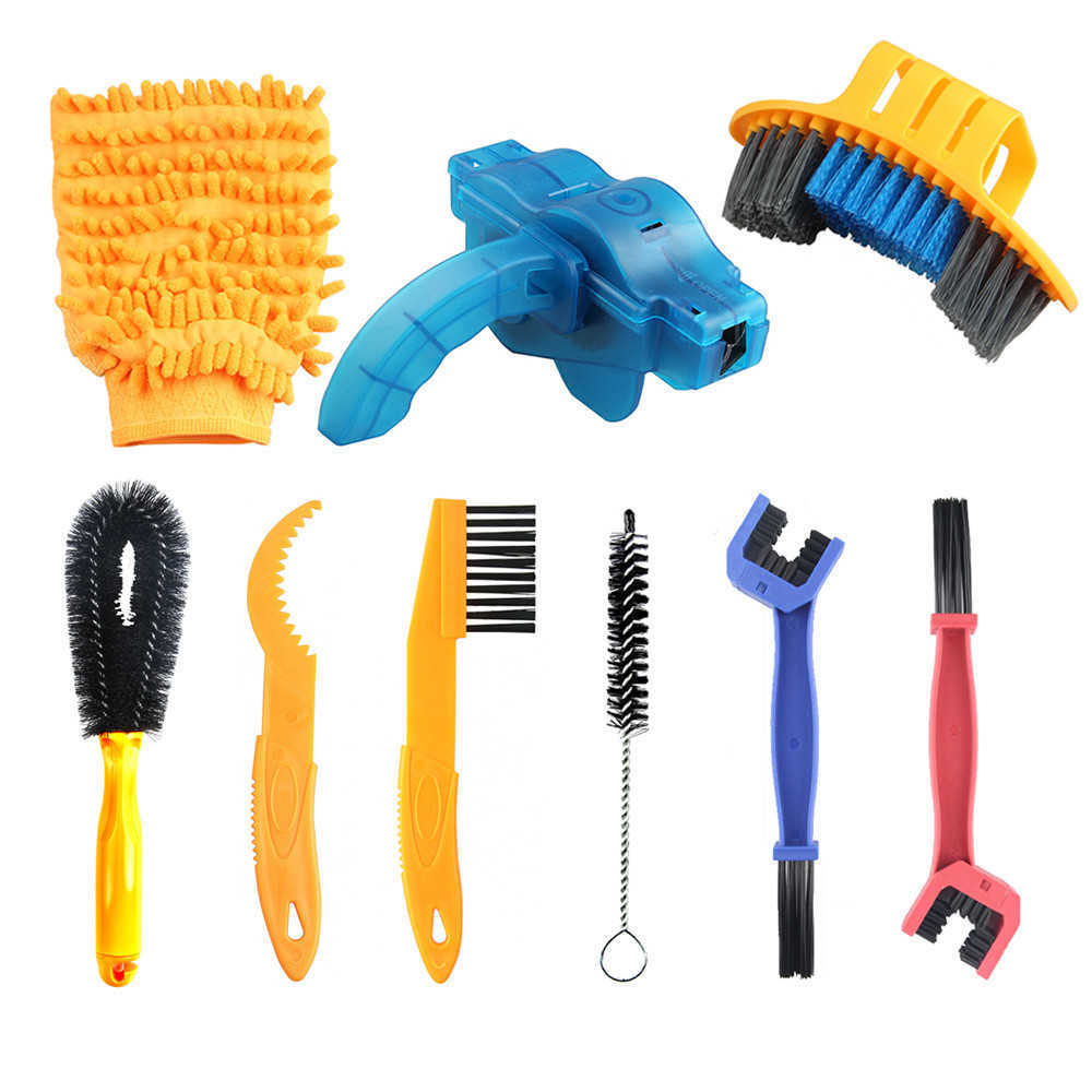 New Bike Cleaning Kit Bicycle Cycling Chain Cleaner Scrubber Brushes Mountain Bike Wash Tool Set Bicycle Repair Tools Accessories