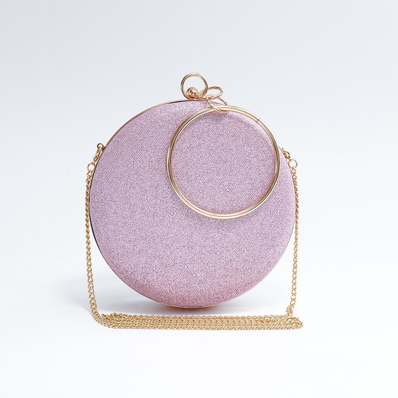 Lovers Clutch Rose Gold Gillter Handbag Wedding Evening Women Clutch Round Bag Round Purses And Handbags Party Shoulder Bags J220719