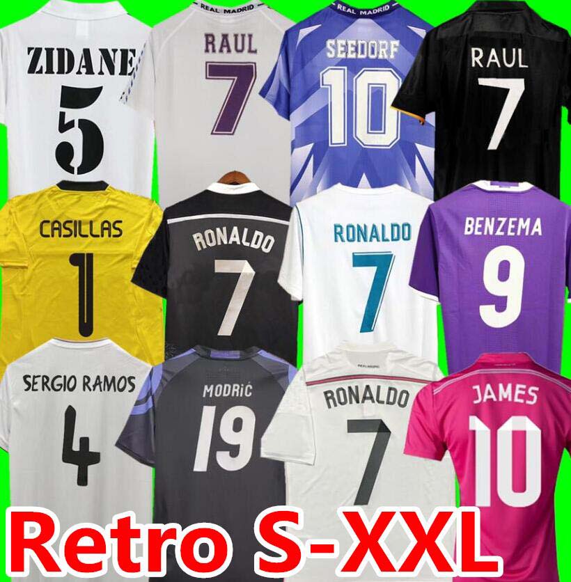 97 98 99 RAUL Retro Soccer Jerseys RONALDO ALONSO SEEDORF ZIDANE CANNAVARO 13 14 15 16 17 18 R.CARLOS KAKA SERGIO RAMOS Football Shirt Real 4th MadridS 03 04 05 06