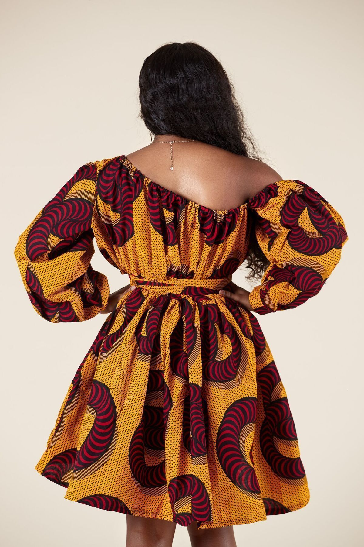 Ethnic Clothing African Cute Dress For Women Traditional Dashiki Ankara Bandage Summer Dresses Off Shoulder Print Ball Gown 230510