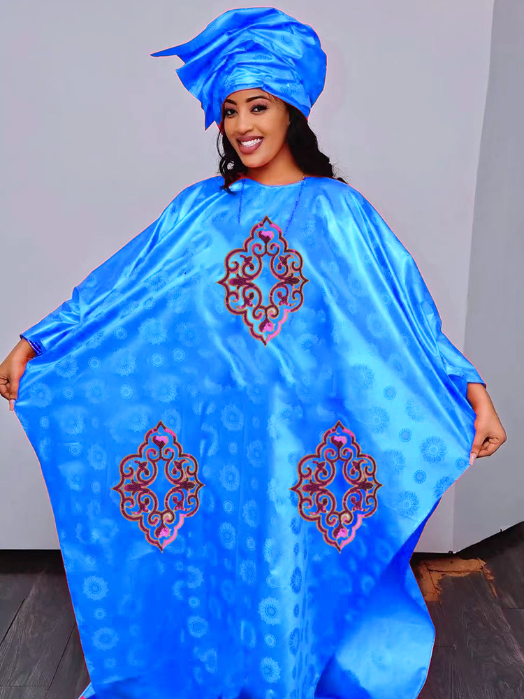 Ethnic Clothing Large Size Bazin Riche Long Dresses For African Women Dashiki Robe Top Quality Evening Gowns Nigeria Party Dress 230510