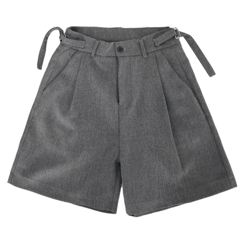 Men's Shorts Fashion Casual Men Summer Korean Chic Wide Leg Trousers Male Knee-Length Sashes Draped Loose Retro High Street 2300