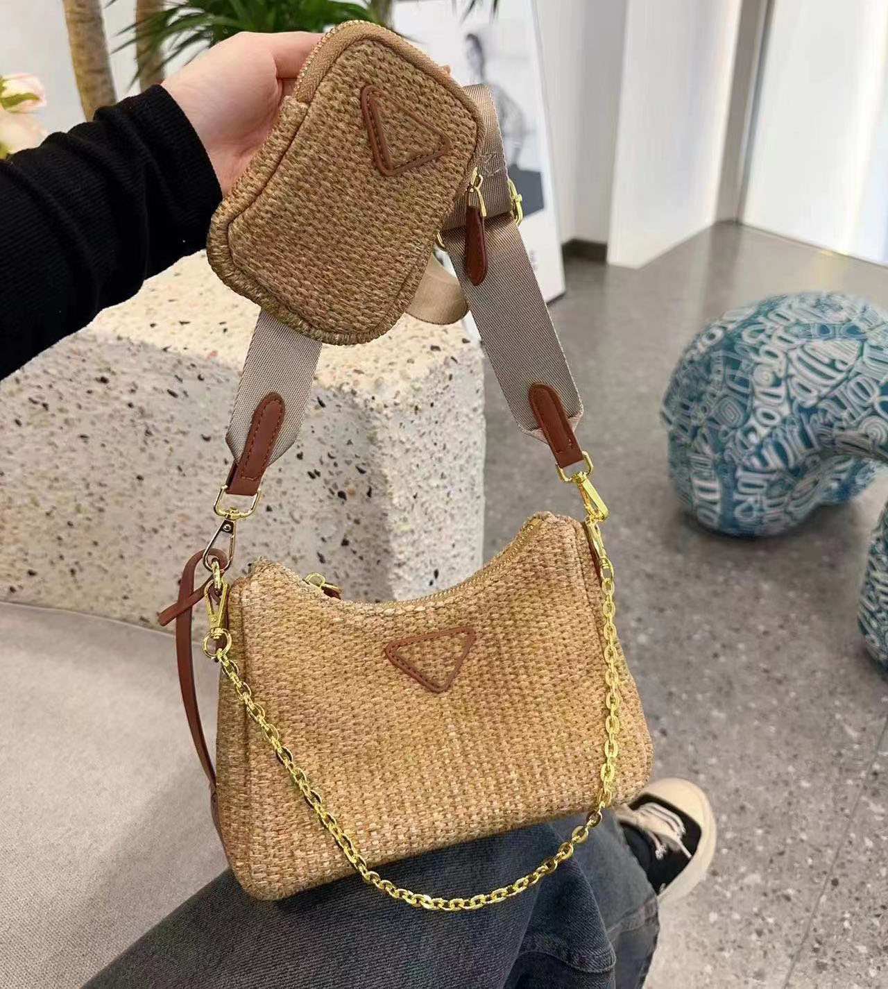 Designer Bag Re-Edition 2005 Straw Shopping Fashion Luxury Ladies Handbag Shoulder Crossbody Beach Bag Summer Travel Woven Bag Purse, Pink
Designer Bag Re-Edition 2005 Straw Shopping Fashion Luxury Ladies Handbag Shoulder Crossbody Beach Bag Summer Travel Woven Bag Purse, Pink