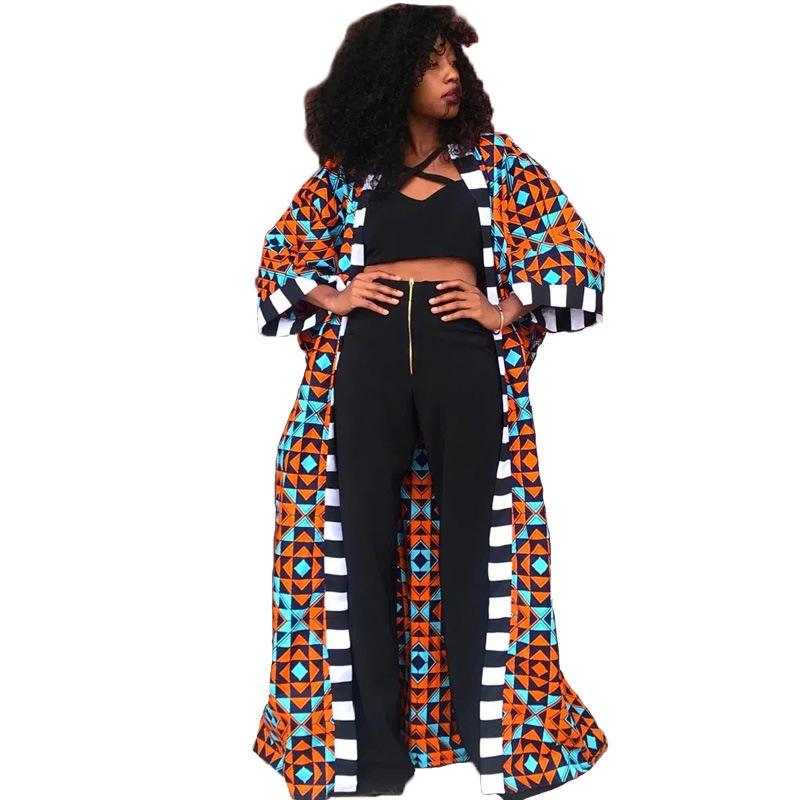 Ethnic Clothing Africa Clothes for Women Dashiki Autumn Winter African Printing Long Shirt Cardigan Coat Dress Dresses 230510