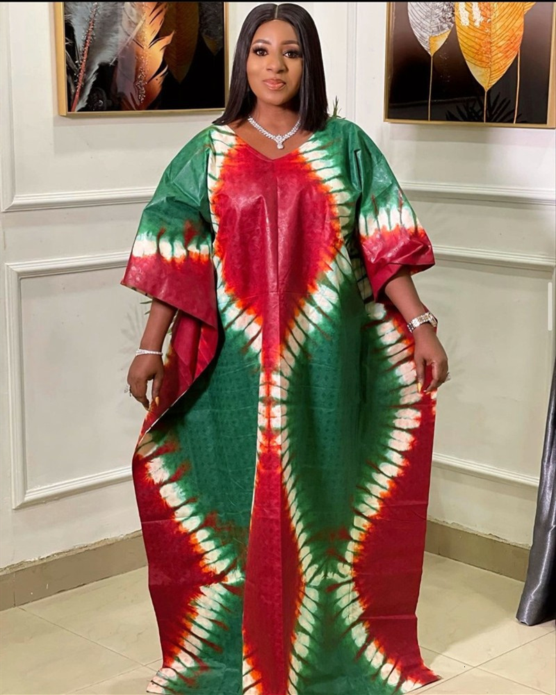 Ethnic Clothing S5XL African Dresses for Women Spring Summer Africa Polyester Printing Plus Size Long Dress Robes Clothes 230510