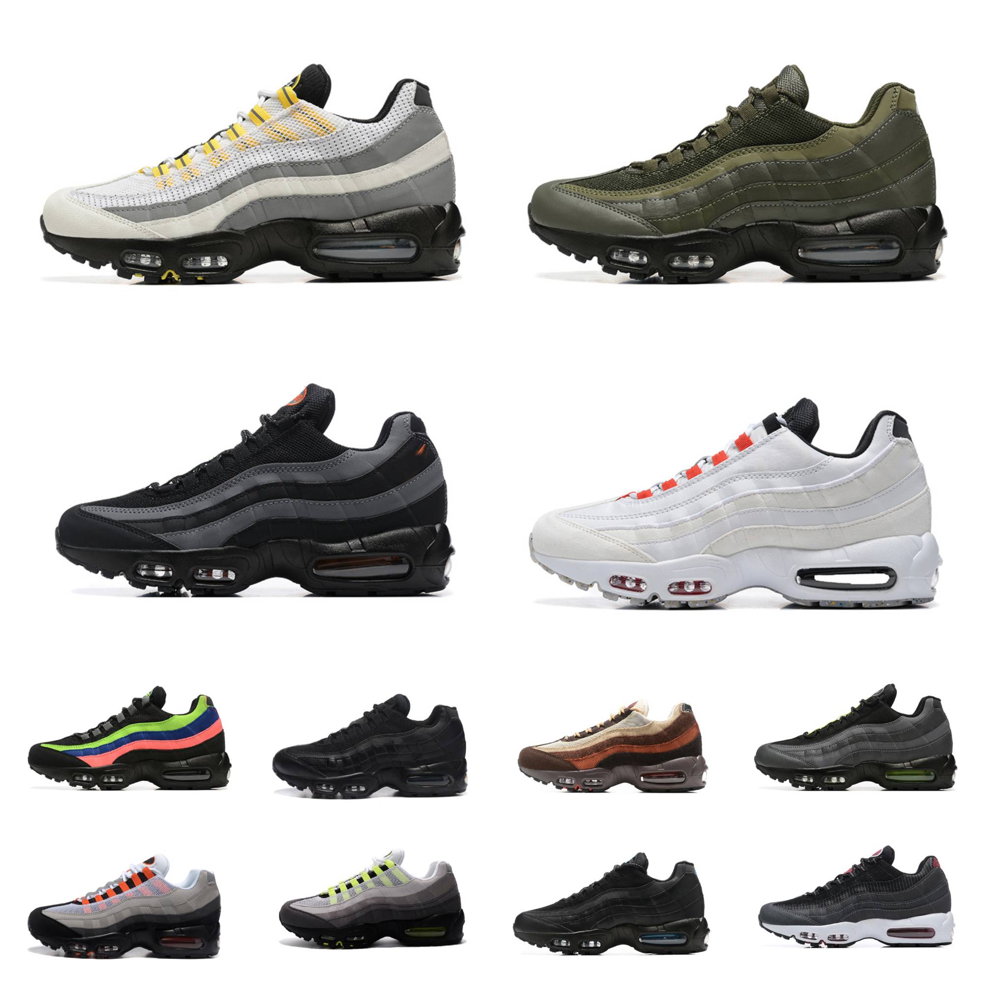 Classic 95 OG Yin Yang Mens Running Club Shoes Greedy 3.0 Club Photo Blue Neon 95s Triple Black Reflective Volt White Bred Solar Red Grape Dark Army Men Designer Sneakers, Bubble package bag