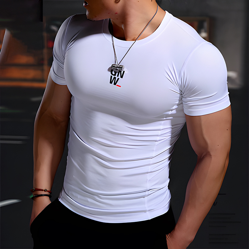 Men's T-Shirts Brief Men's Summer Casual Comfortable Tight-Fitting Sports Gym Sportswear Quick-Drying Breathable Shirt Oversized T- Shirt 23