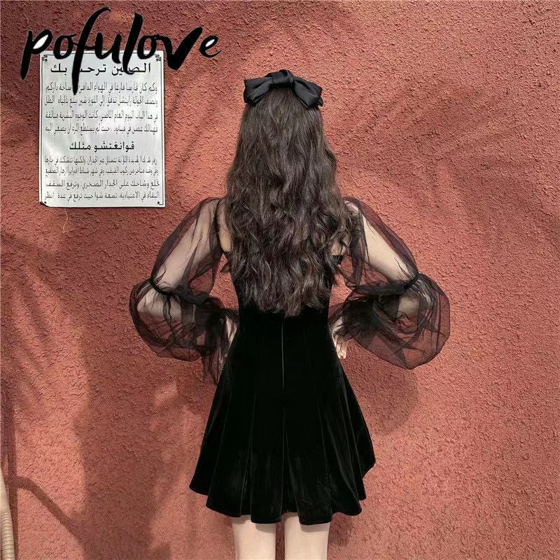 Casual Dresses Gaun Y2k Rok Mini Wanita Hitam Gaya Seksi Atasan Tabung Berlipat Tulle Lengan Panjang Bahu Terbuka Prom Pendek Musim Panas Gotik 230510