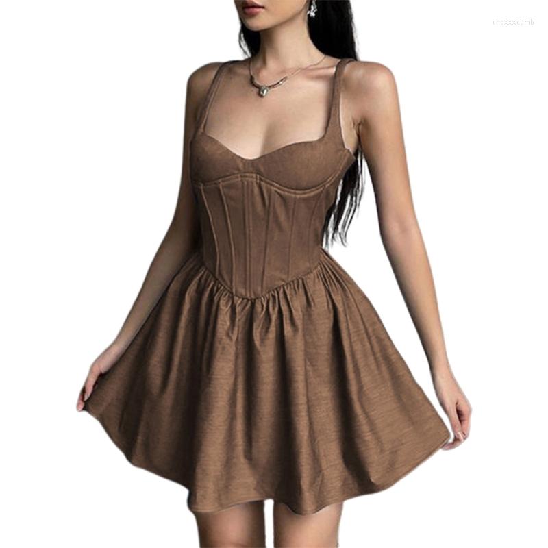 Casual Dresses Corsets Party Dress For Women Y2k High Waisted Spaghetti Strap A-line Ruffled Drop, Brown
Casual Dresses Corsets Party Dress For Women Y2k High Waisted Spaghetti Strap A-line Ruffled Drop, Brown
