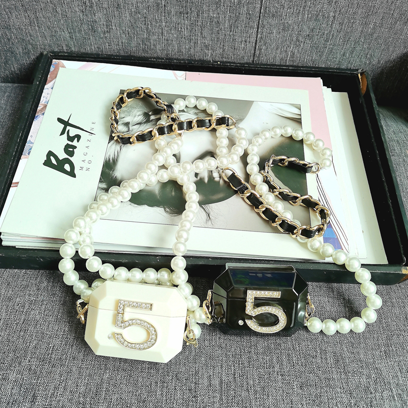 Evening Bags Fashionable Pearl Long Chain Crossbody Coin Mini Headset Bag Messenger 230509