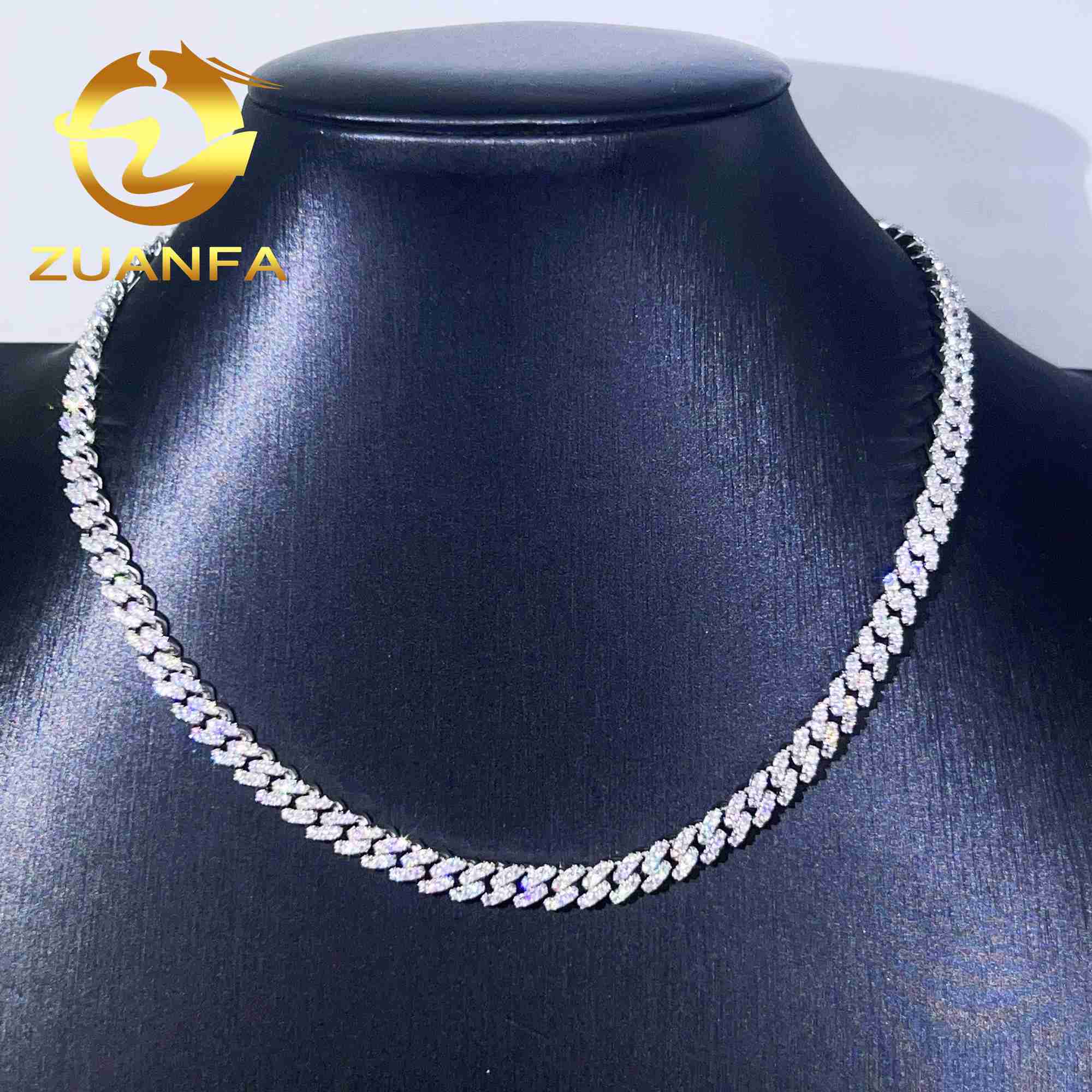 Hot Selg 6mm 8mm 10mm Pass Tester Sterg Sier Hip Hop Iced Out Vvs Moissanite Dia Cuban k Chain