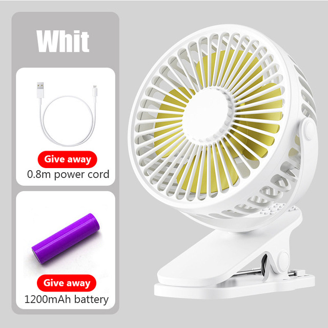 Portable USB Mini Handheld Clip Convenient And Ultra-quiet Electric Fan Rechargeable Student Cute Small Cooling Ventilador